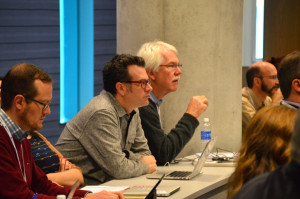 Nate Hill of Chattanoog and Bill Wallace of US Ignite look on attentively at the Gigabit City Summit.